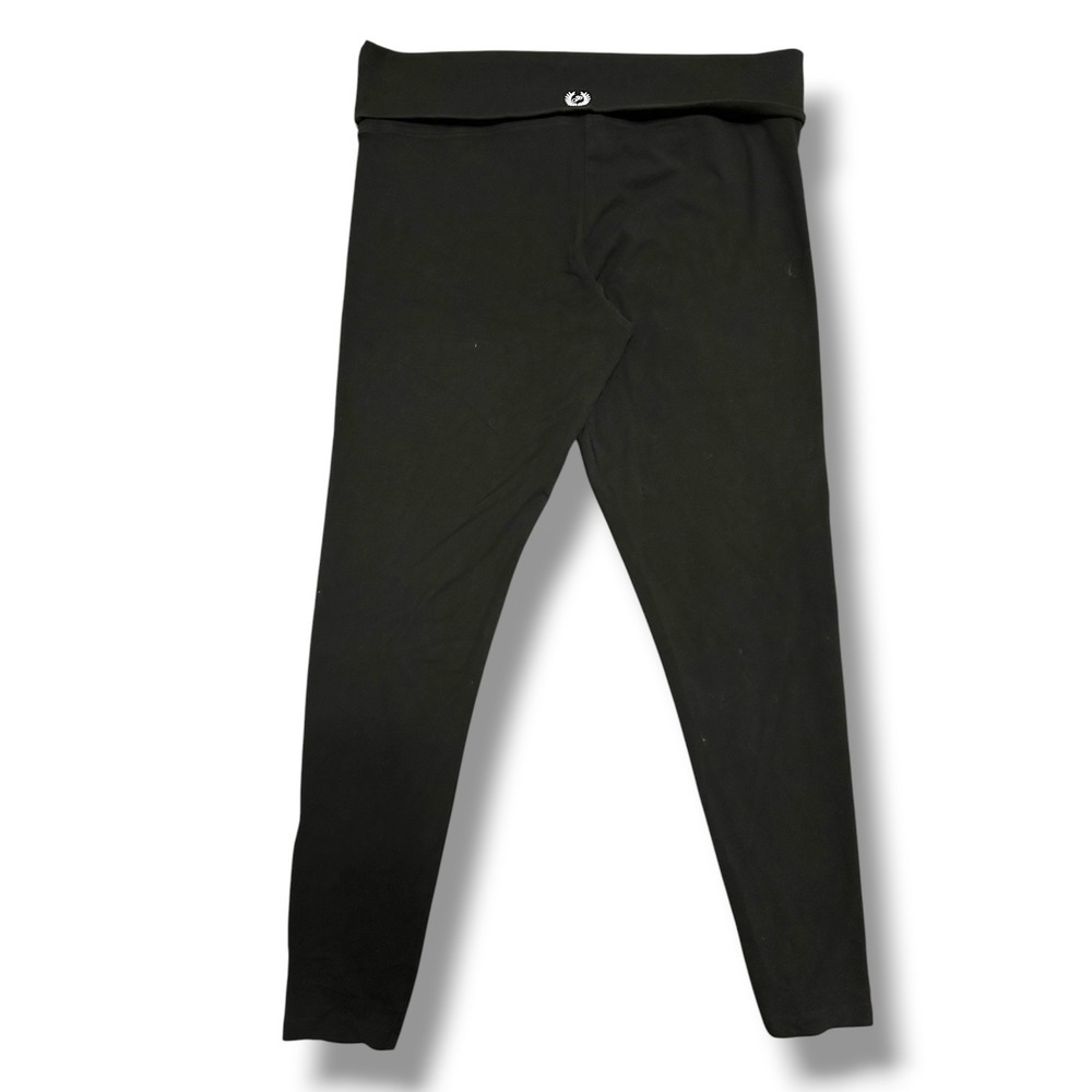 PINK Victoria's Secret Black Foldover Waistband Leggings XL Yoga Athleisure Y2K